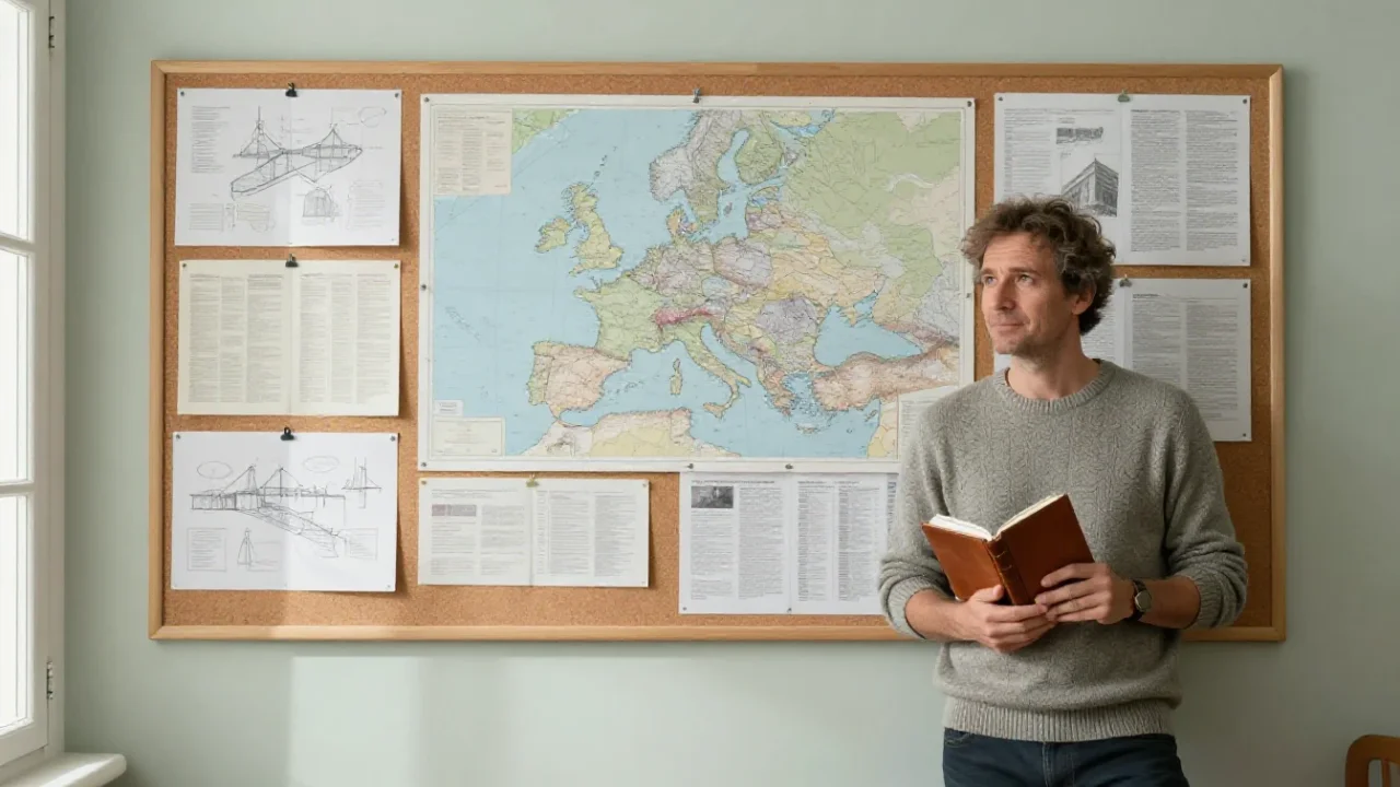 Un consultant généraliste observe un mur de données complexes pour en extraire une vision synthétique.